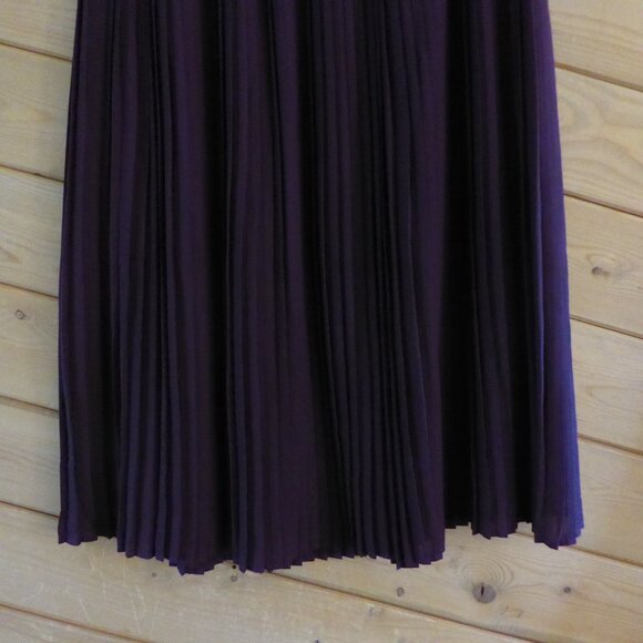 Eileen Fisher Purple Waistband Pull On Midi Long Micro Pleated Skirt NWT NEW 10 - Picture 7 of 15